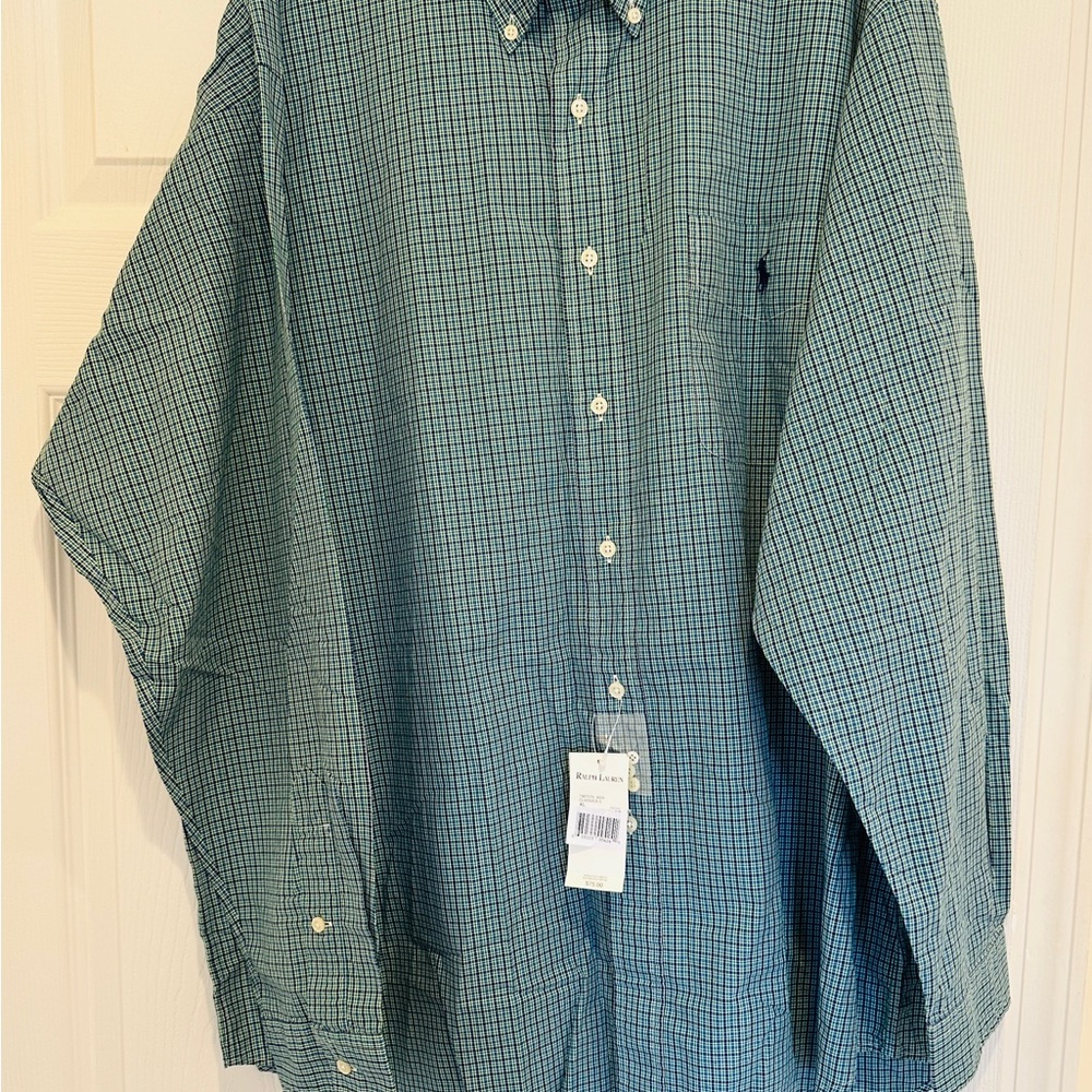 Ralph Lauren Blue Casual Button Down Shirt, NWT